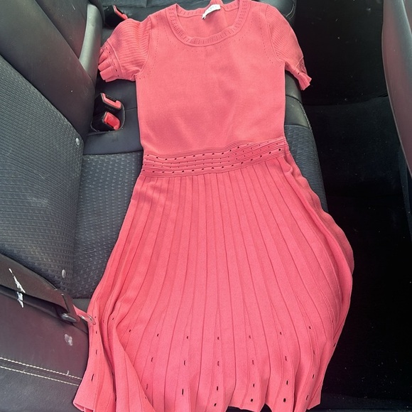 Robe pull femme Sandro PARIS rose mini coupe et évasée taille S size 36 - Picture 3 of 6